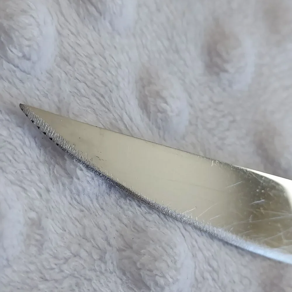 Vintage E Parker And Sons 3709 Sheffield England Horned Steak Knife Set Of 6